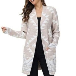 Frye the Cozy cardigan Aztec southwestern boho open front NWT